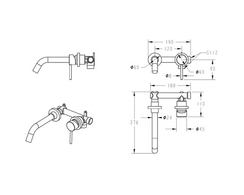 Смеситель для раковины Grocenberg GB511GO Золото