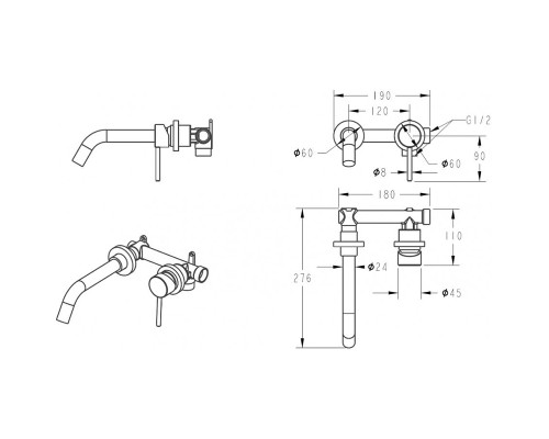 Смеситель для раковины Grocenberg GB511BR Бронза