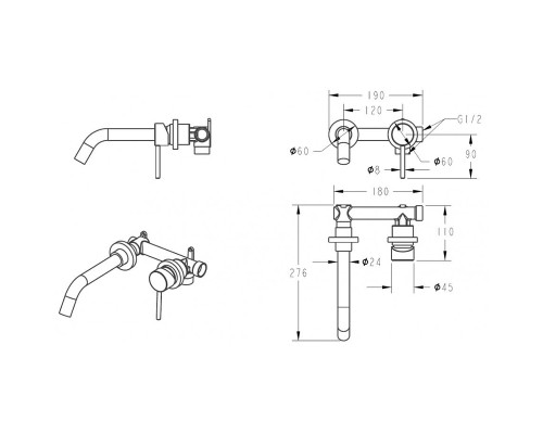 Смеситель для раковины Grocenberg GB511CR Хром