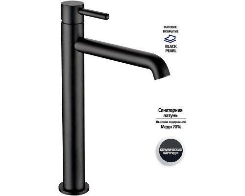 Смеситель для раковины Grocenberg GB3029BL Черный матовый