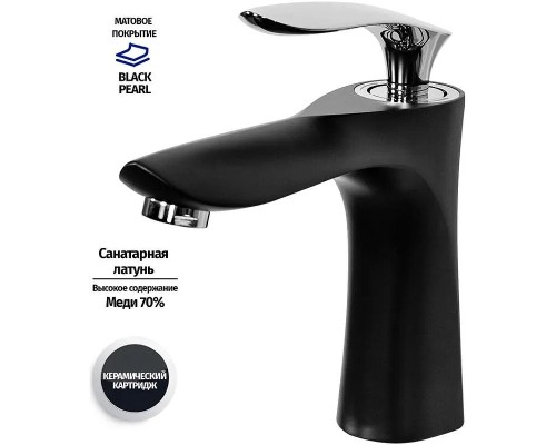 Смеситель для раковины Grocenberg GB2001BC Черный Хром