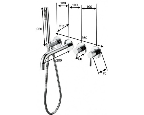 Смеситель для ванны Grocenberg GB5070GL Золото брашированное