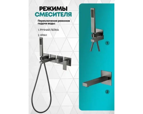 Смеситель для ванны Grocenberg GB5060BG Графит