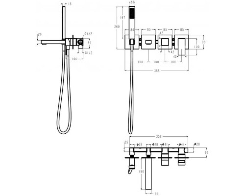 Смеситель для ванны Grocenberg GB5060CR Хром
