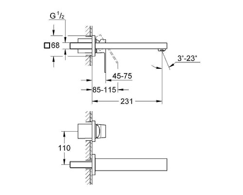 Смеситель для раковины Grohe Eurocube 23447000 Хром