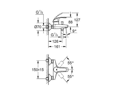 Комплект смесителей Grohe Eurosmart 124446 Хром