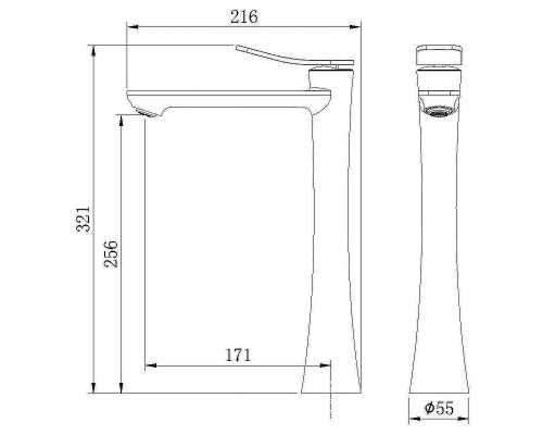 Смеситель для раковины Grossman Advans 520.K35.09.210 цвет Черный матовый