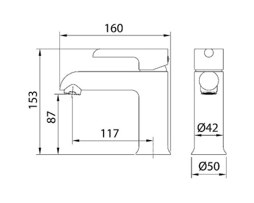 Смеситель для раковины Grossman Alba 510.K35.06.100/210 цвет Черный Хром