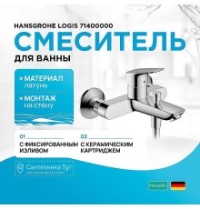 Смеситель для ванны Hansgrohe Logis 71400000 Хром