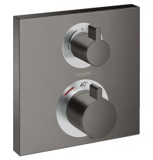 Смеситель для душа Hansgrohe Ecostat Square 15714340 с термостатом Черный шлифованный Хром