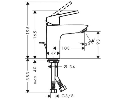 Смеситель для раковины Hansgrohe Logis Loop 71154000 Хром