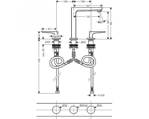 Смеситель для раковины Hansgrohe Metropol 32515000 Хром