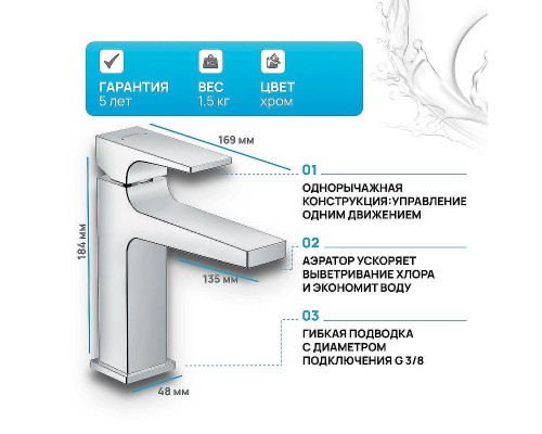 Смеситель для раковины Hansgrohe Metropol 32506000 Хром
