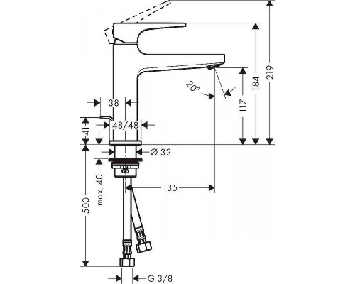 Смеситель для раковины Hansgrohe Metropol 32506000 Хром