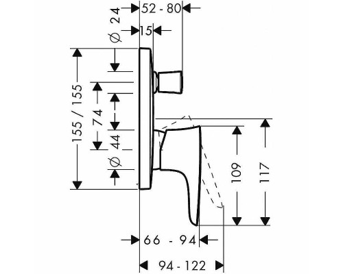 Смеситель для душа Hansgrohe PuraVida 15445000 Хром