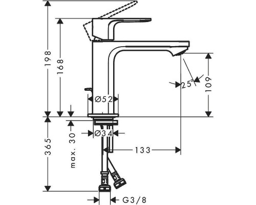 Смеситель для раковины Hansgrohe Rebris E 72560670 Черный матовый