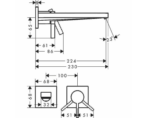 Смеситель для раковины Hansgrohe Tecturis E 73051700 Белый матовый