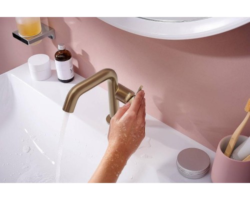 Смеситель для раковины Hansgrohe Tecturis S 73320140 Шлифованная бронза