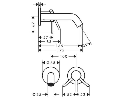 Смеситель для раковины Hansgrohe Tecturis S 73350700 Белый матовый