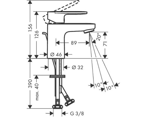 Смеситель для раковины Hansgrohe Vernis Blend 71550670 Черный матовый