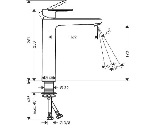 Смеситель для раковины Hansgrohe Vernis Blend 71582000 Хром