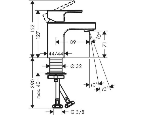 Смеситель для раковины Hansgrohe Vernis Shape 71567000 Хром