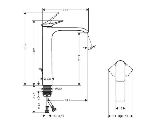 Смеситель для раковины Hansgrohe Vivenis 75040700 Белый матовый