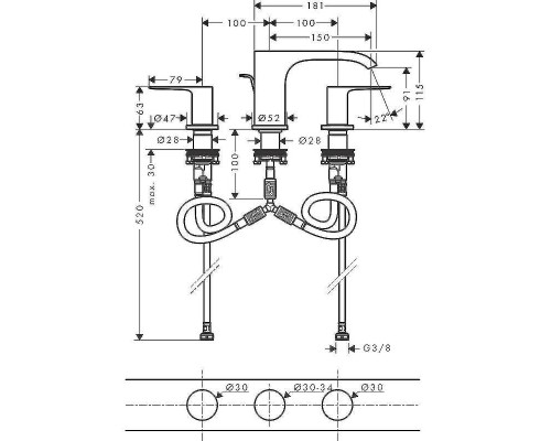 Смеситель для раковины Hansgrohe Vivenis 75033670 Черный матовый