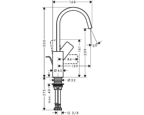 Смеситель для раковины Hansgrohe Vivenis 75030670 Черный матовый