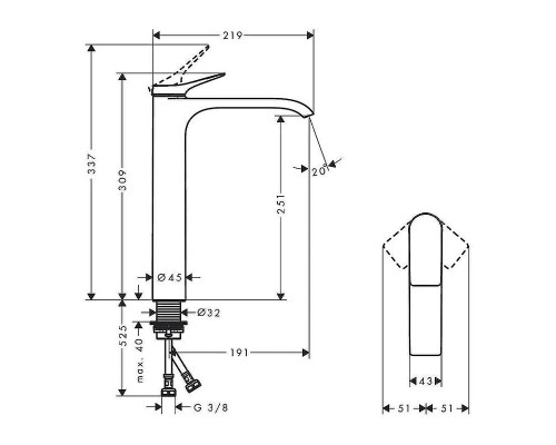 Смеситель для раковины Hansgrohe Vivenis 75042670 Черный матовый