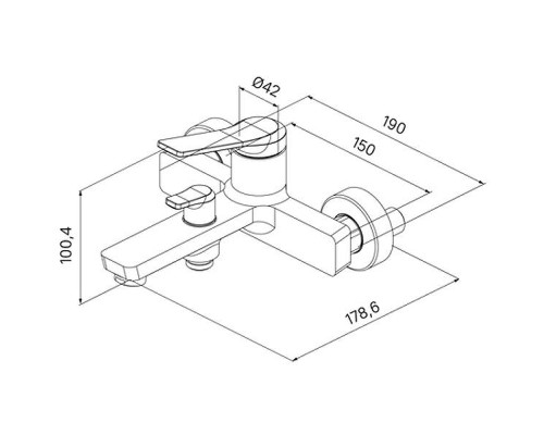 Смеситель для ванны Iddis Parker PARBL02i02WA Черный матовый