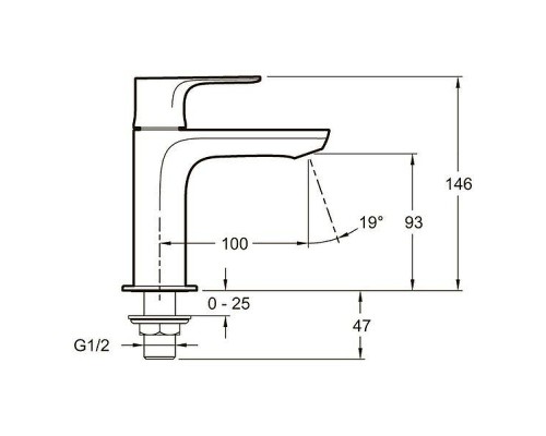Кран для одного типа воды Jacob Delafon Aleo+ E72326-CP цвет Хром