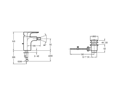 Смеситель для биде Jacob Delafon Aleo E72279-CP Хром