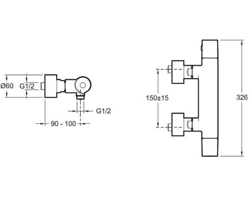 Смеситель для душа Jacob Delafon Avid E97384-BN с термостатом цвет Никель