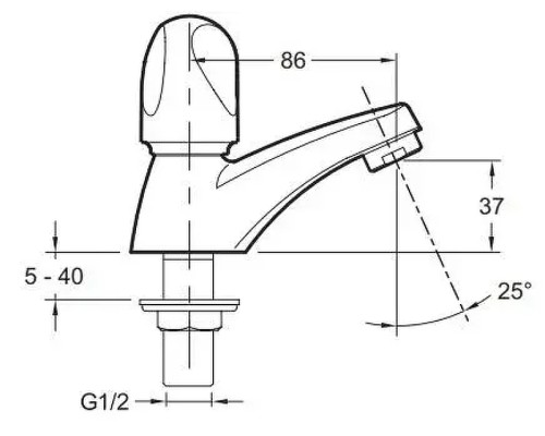 Кран для одного типа воды Jacob Delafon Galeo CD E72922-CP цвет Хром