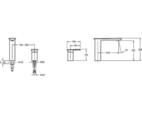 Смеситель на борт ванны Jacob Delafon Stance E14775-CP цвет Хром