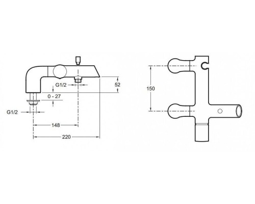 Смеситель на борт ванны Jacob Delafon Toobi E8964-BN цвет Никель