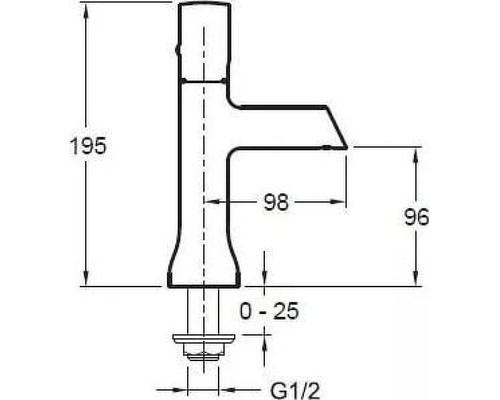 Кран для одного типа воды Jacob Delafon Toobi E8967-CP цвет Хром