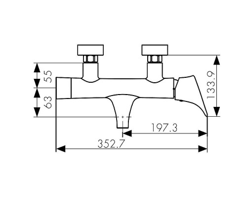 Смеситель для ванны Kaiser Calla 71022 Хром