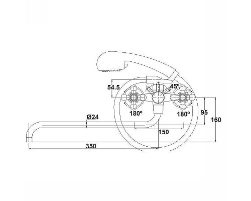 Смеситель для ванны Kaiser Carlson Lux 11155 универсальный Хром