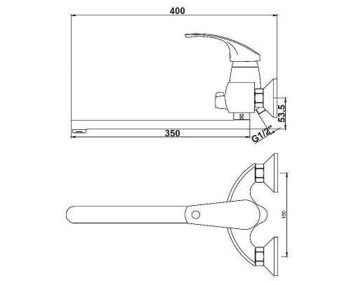 Смеситель для ванны Kaiser Classic 16055B универсальный Хром