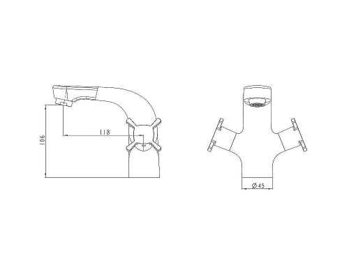 Смеситель для раковины Kaiser Cuatro 58011 Хром