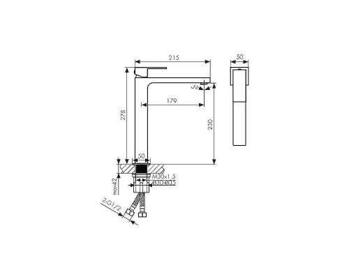 Смеситель для раковины Kaiser Cube 01311-4 цвет Белый матовый