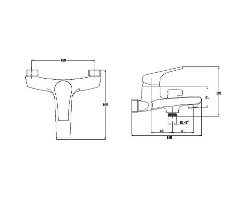 Смеситель для ванны Kaiser Eco 00022 Хром