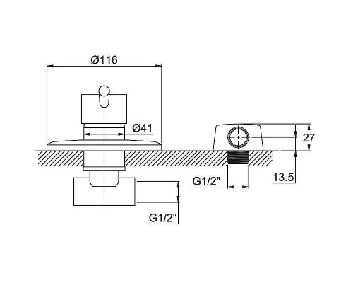 Смеситель для душа Kaiser Merkur 26017-1Br Бронза