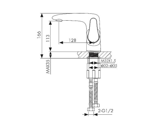 Смеситель для раковины Kaiser Plane 07011 Хром