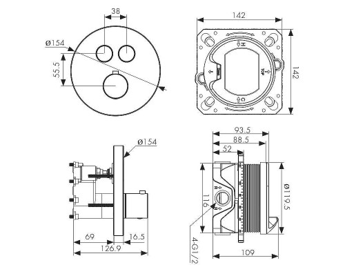 Смеситель для душа Kaiser Sano 08177 с термостатом цвет Хром
