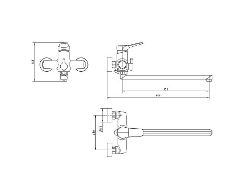 Смеситель для ванны Kaiser Sena 74055 универсальный Хром