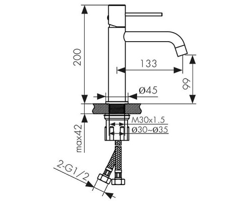 Смеситель для раковины Kaiser Vita 43211 Хром