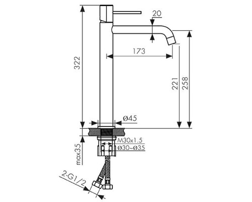 Смеситель для раковины Kaiser Vita 43311 Хром